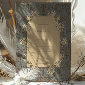 Barok Classic Sage en Beige Bruiloft Kaart