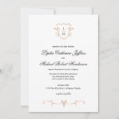 Barok Crest | Monogram bruiloft Kaart (Voorkant)