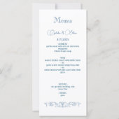 Barok Dusty Blue bruiloft Menu (Voorkant)