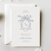 Barok Elegant Crest Ornament Minimalistische bruil Kaart