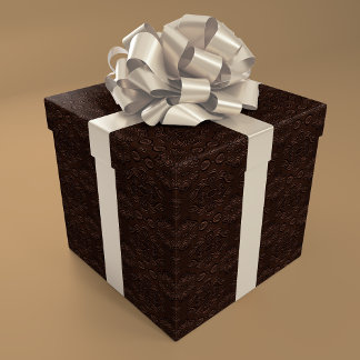 Barok Floral Style Faux Leather Pattern Cadeaupapier