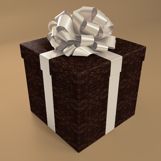 Barok Floral Style Faux Leather Pattern Cadeaupapier