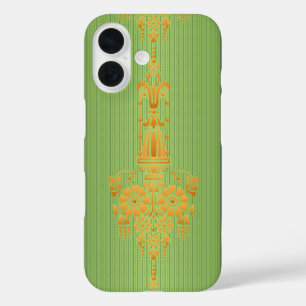 Barok floreel patroon met grens V2020 iPhone 16 Hoesje