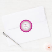 Barok Fuchsia Plaque Bruiloft Sticker (Envelop)
