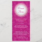 Barok Fuchsia Plaque Menu Rack Kaart (Voorkant)