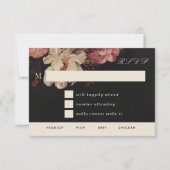 Barok geschilderd bloemig RSVP kaartje (Voorkant)