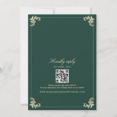 Barok Goud en Smaragdgroene Trouwdag Kaart (Achterkant)