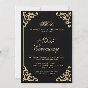Barok Goud Lijst Zwart Nikah Huwelijk Kaart
