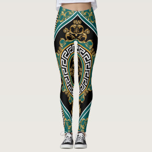 Barok goud: zwarte elegantie leggings
