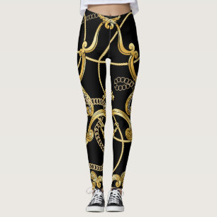 Barok Gouden Kettingen Naadloos Patroon Leggings
