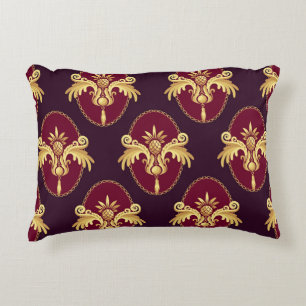 Barok gouden schans magenta patroon accent kussen
