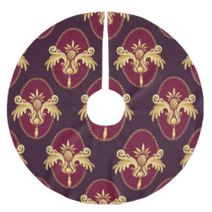Barok gouden schans magenta patroon kerstboom rok