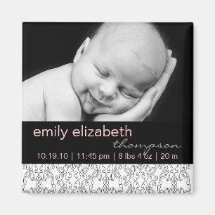 Barok in White Baby Girl Foto Magnet Magneet
