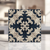 Barok Ivoor en marine Tegeltje