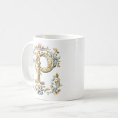 Barok Letter 'P' Mok voor een Koffie Prinses (Voorkant links)