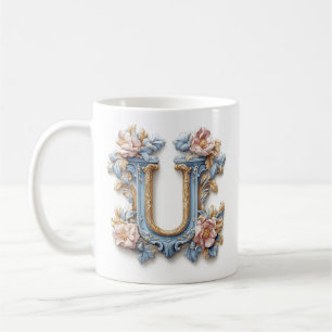 Barok Letter 'U' Mok voor een Koffieprinses