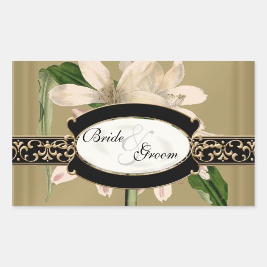 Barok Lily Gold Formele Favor Box Sticker (Voorkant)