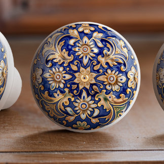 Barok Majestueuze bloemenkeramische knop Pull