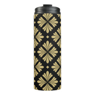 Barok ornament, bloemig patroon. thermosbeker