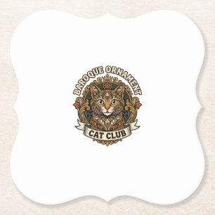 Barok ornament kat kattenliefhebber cadeau - Barok Kartonnen Onderzetters