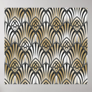 barok: ornamentaal naadloos patroon poster
