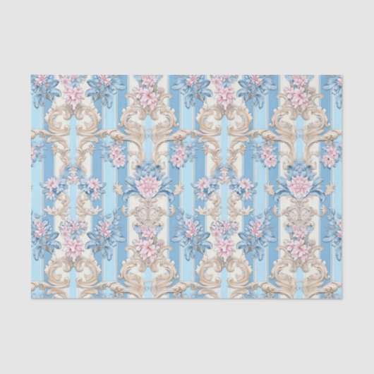 Barok pastel damast patroon tissuepapier (Voorkant)