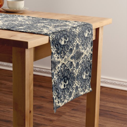 Barok Punk - Gotische schedel Korte Tafelloper (Voorbeeld)