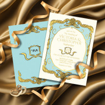 Barok Regency Faux Gold Blue Wedding