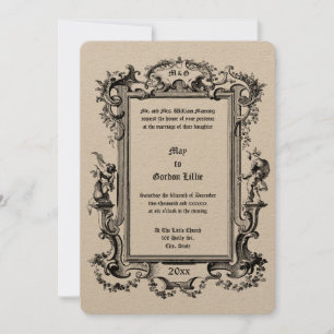 Barok Rococo Cherubs Fruit Bloemen Lijst Border Kaart