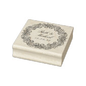  Barok Scrollwork Houten Huwelijksnaam Datum Rubberstempel (Stempel)
