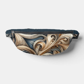 Barok Swirl-patroon in Blauw & Goud Heuptasje