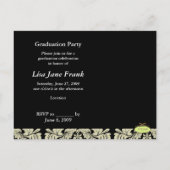 Barok uitnodigingskaarten voor eindexamenfeest uitnodiging briefkaart (Achterkant)