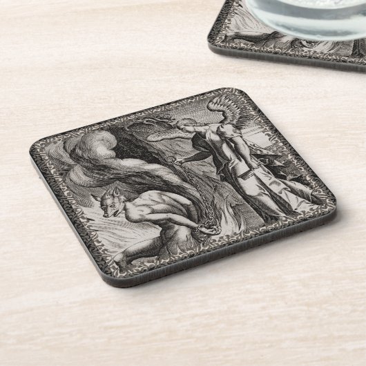 Barok visioen van de Apocalyps - Satan vrijgelaten Bier Onderzetter (Linkerzijde)