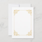 Barok  Wit Lijst Script Moslim Bruiloft Bedankkaart (Achterkant)