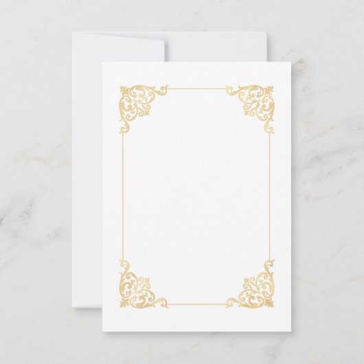 Barok  Wit Lijst Script Moslim Bruiloft Bedankkaart (Achterkant)