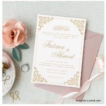  barok wit script gouden moslim bruiloft
