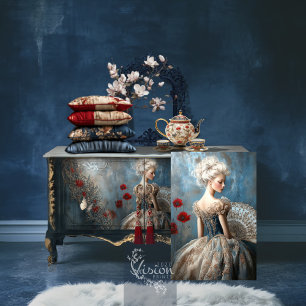 Barokbal, Elegant Rococo Portret & Klaprozen Tissuepapier