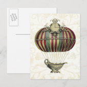Barokballon met klok briefkaart (Voorkant / Achterkant)