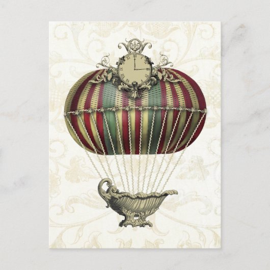 Barokballon met klok briefkaart (Voorkant)