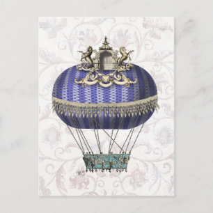 Barokballon met tempel briefkaart