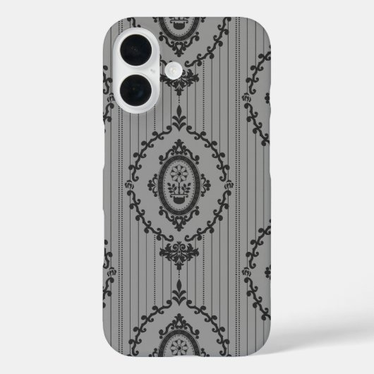 Barokbehang Grijs Case-Mate iPhone Case (Achterkant)