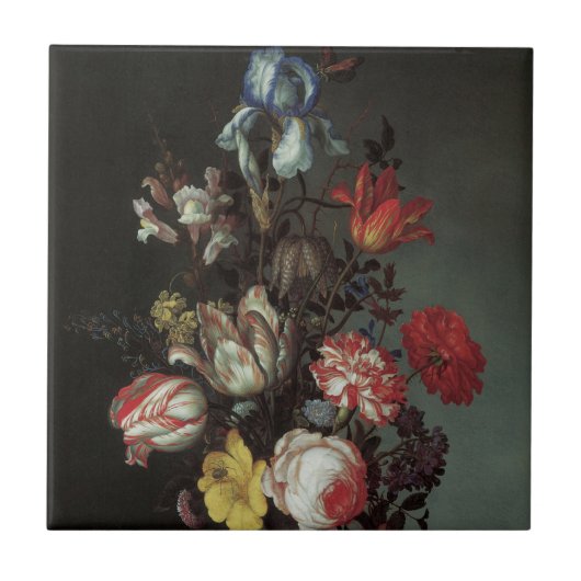 Barokbloemen van Balthasar van der Ast Tegeltje (Voorkant)