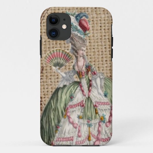 barokfrans burlap Marie Antoinette Case-Mate iPhone Case (Achterkant)