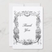 Barokische Rococo-grens met hart Bedankkaart (Voorkant)