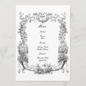 Barokische Rococo-grens met hart Menu (Voorkant)