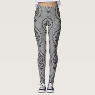 Barokke behangselpapier in grijs leggings