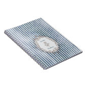 Barokke blauw-grijze Waterverf streep Notitieboek (Rechterzijde)