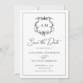  Barokke Bloemenkam Victoriaans bruiloft Save The Date (Voorkant)