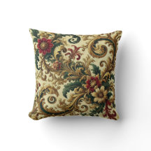 Barokke Bloemenpatroon met Goud, Rood, Groen A