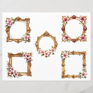 Barokke bloemrijke frame-uitsneden voor scrapbooki